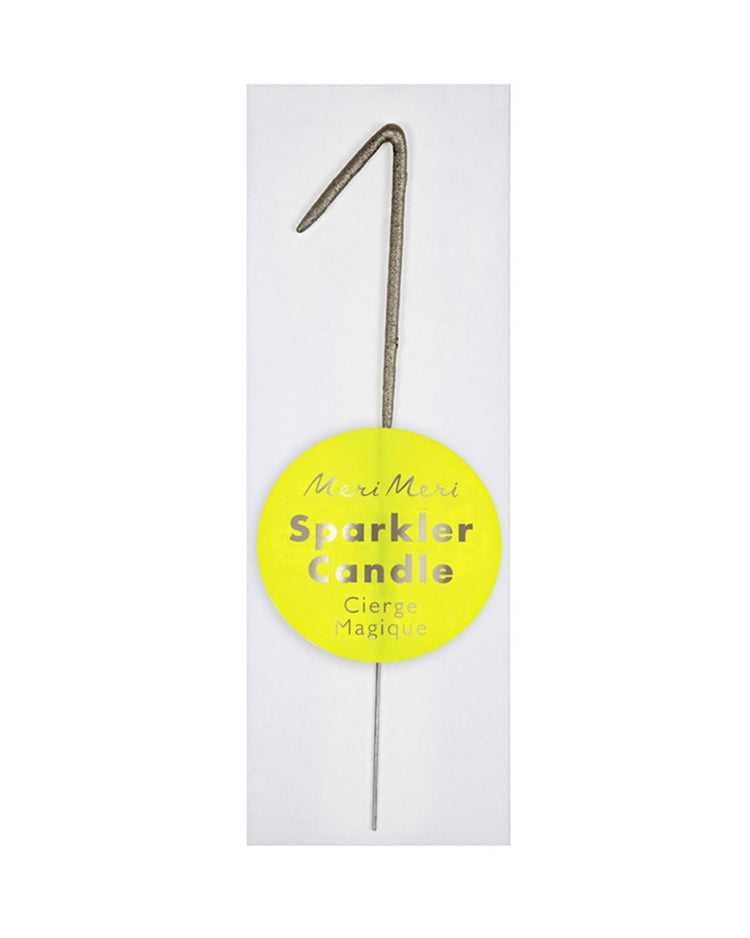 Little meri meri paper+party mini #1 sparkler in silver