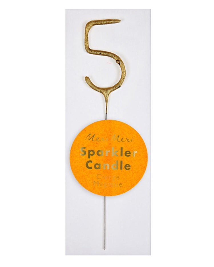 Little meri meri paper+party mini #5 sparkler in gold