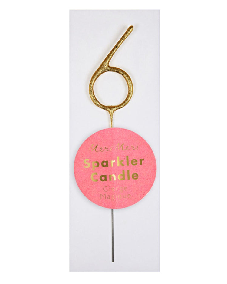 Little meri meri paper+party mini #6 sparkler in gold