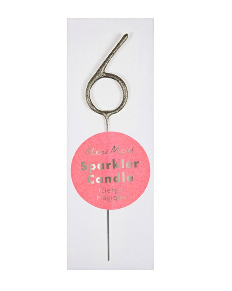 Little meri meri paper+party mini #6 sparkler in silver