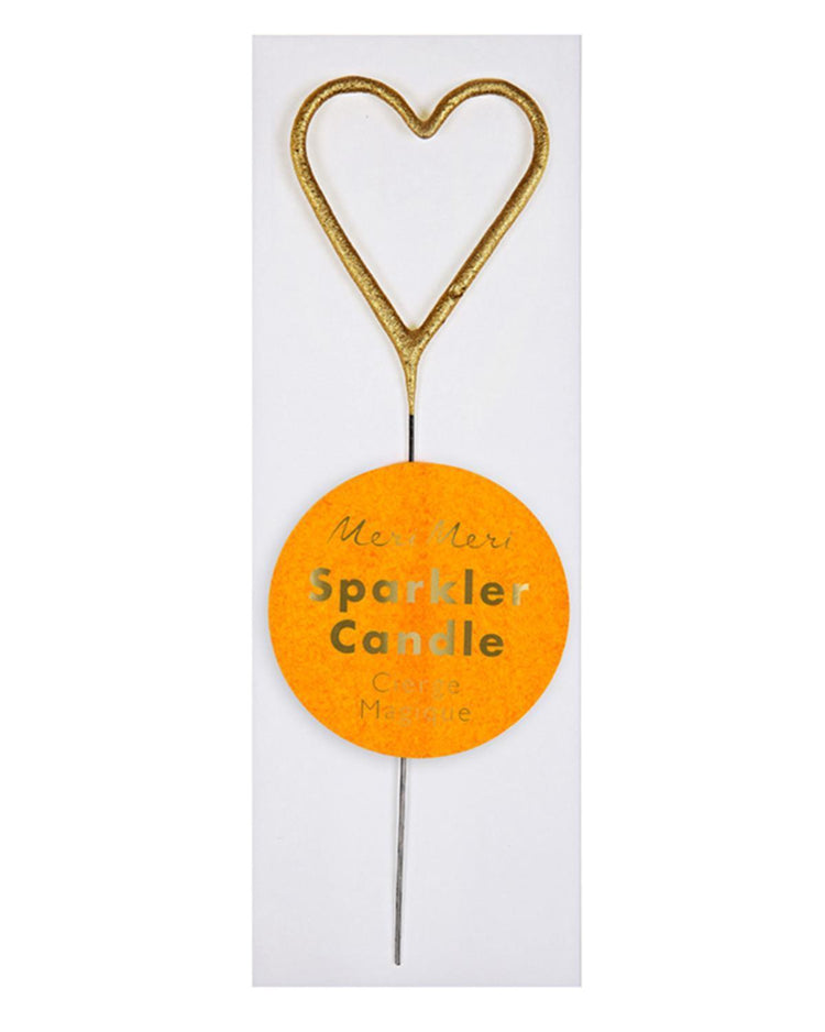 Little meri meri paper+party mini heart sparkler in gold