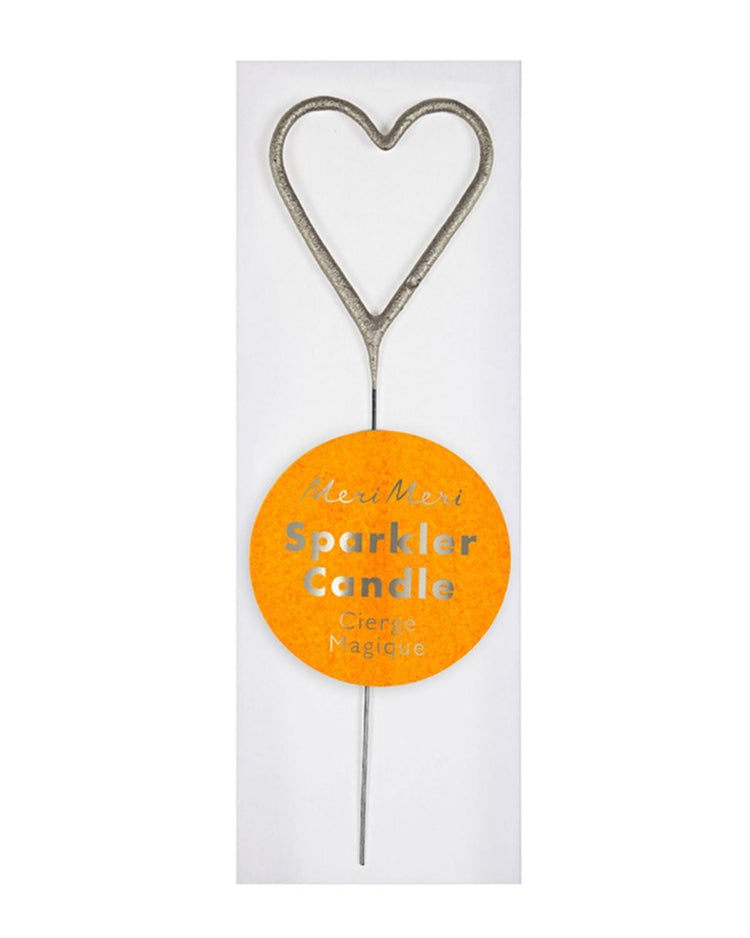 Little meri meri paper+party mini heart sparkler in silver