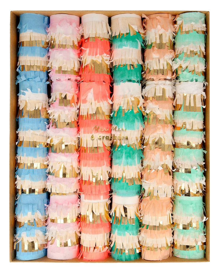 Little meri meri paper+party pastel fringe medium crackers