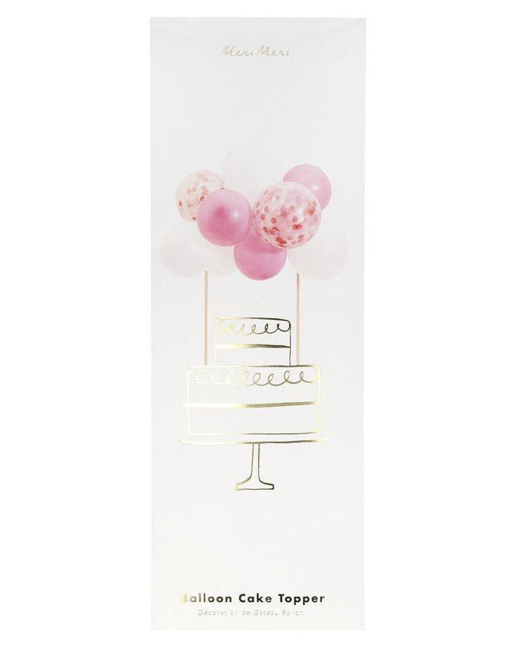 meri meri pink balloon cake topper party Little