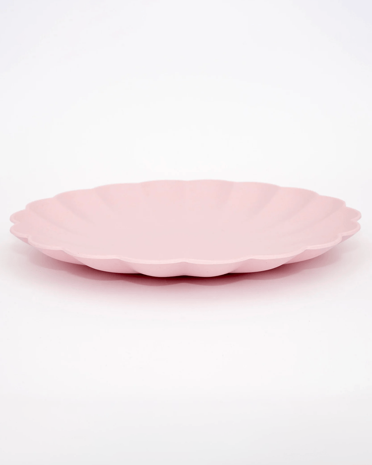 Little meri meri paper + party pink large bamboo fiber plate set