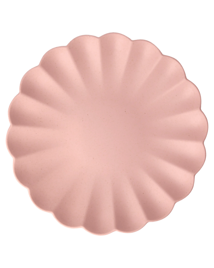 Little meri meri paper + party pink large bamboo fiber plate set