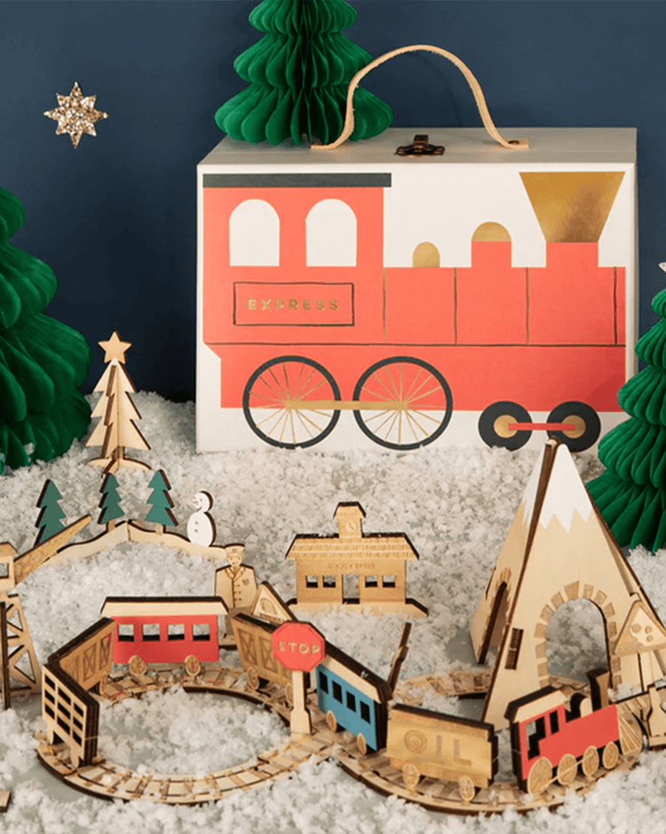 meri meri railway train advent calendar party Little