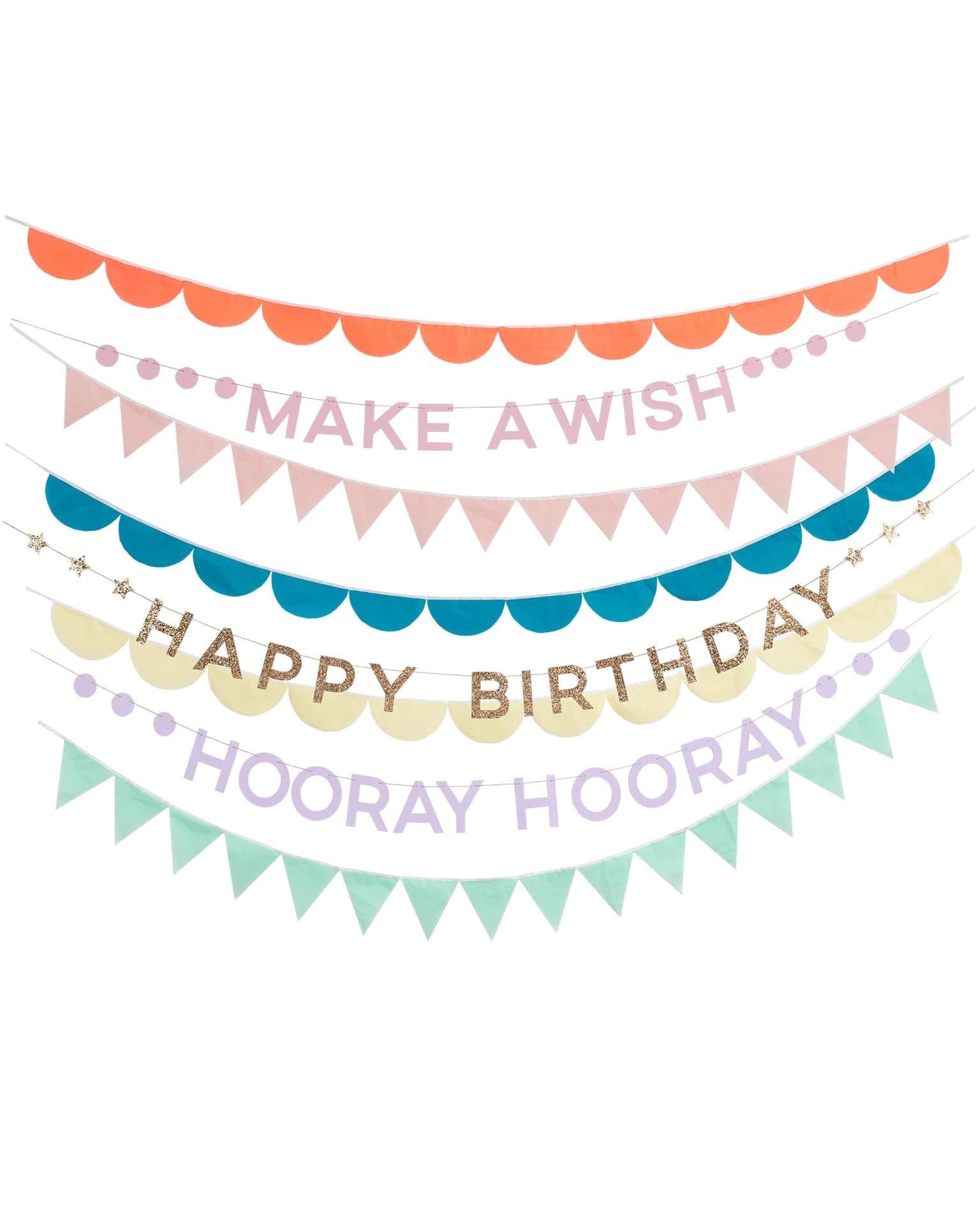 Little meri meri paper + party rainbow birthday garland