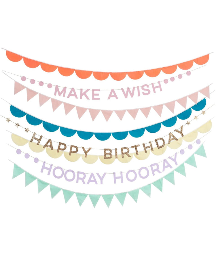 Little meri meri paper + party rainbow birthday garland