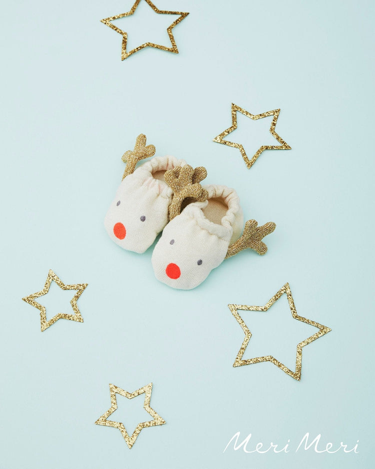 Little meri meri baby accessories reindeer baby booties