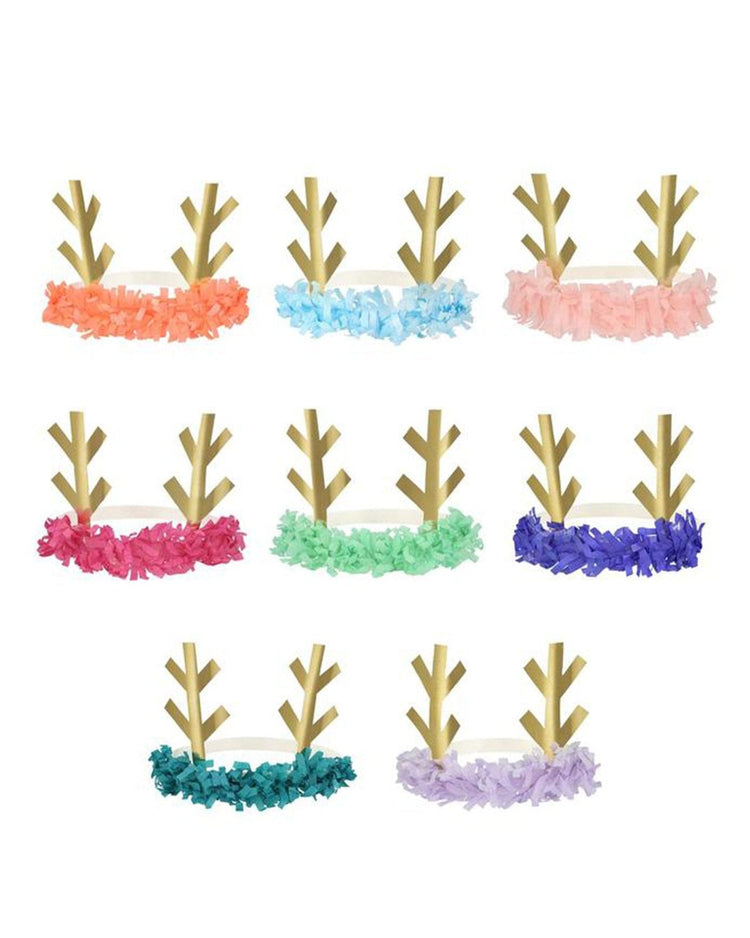 Little meri meri paper+party reindeer fringe antler headbands