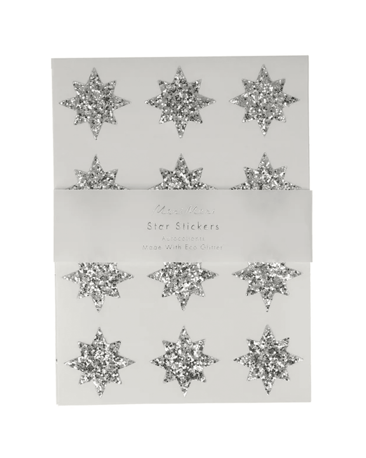 meri meri silver eco glitter star stickers party Little