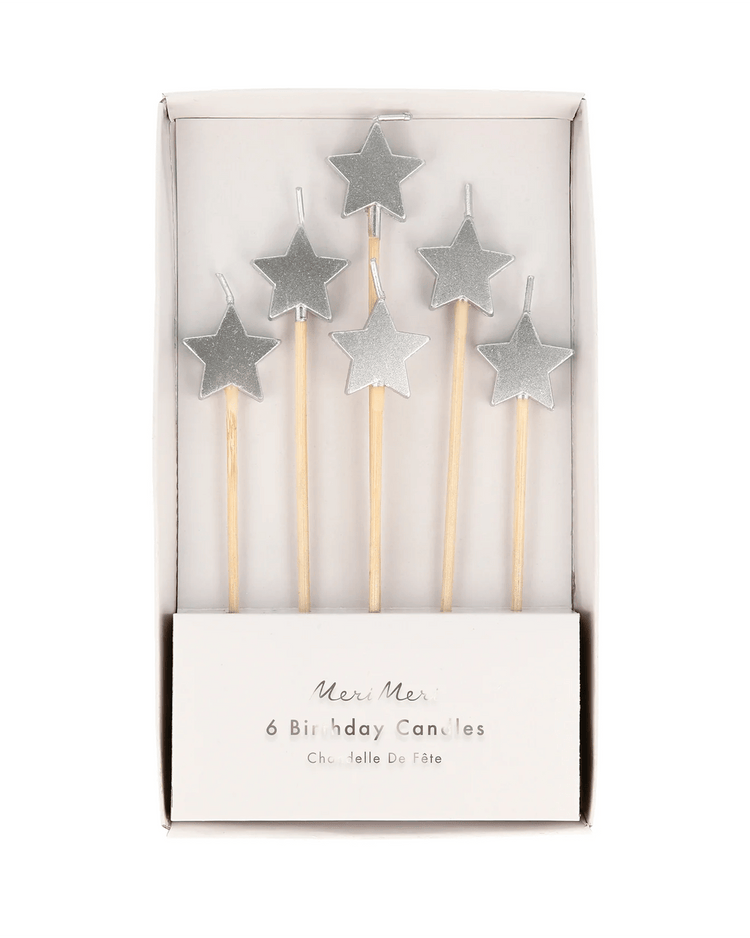 meri meri silver star candles party Little