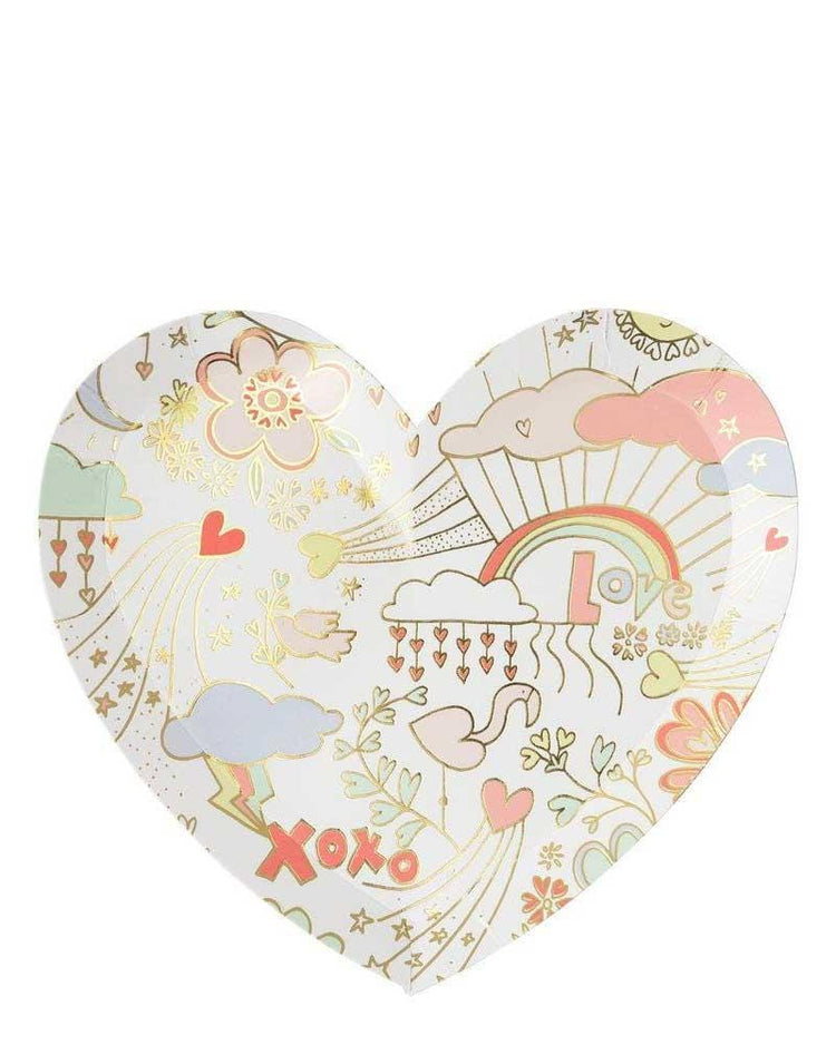 small valentine doodle plates