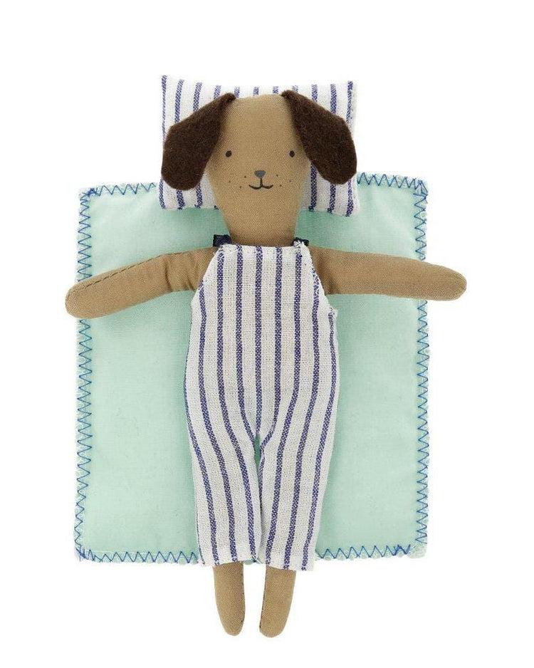 Little meri meri play stripy puppy mini suitcase doll