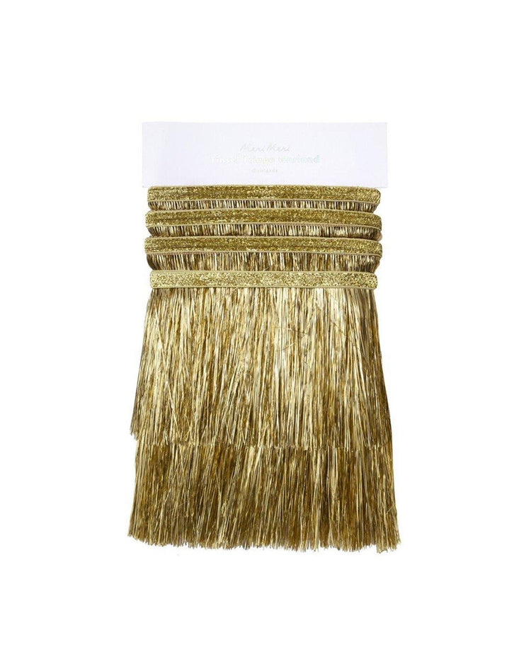 tinsel fringe garland in gold