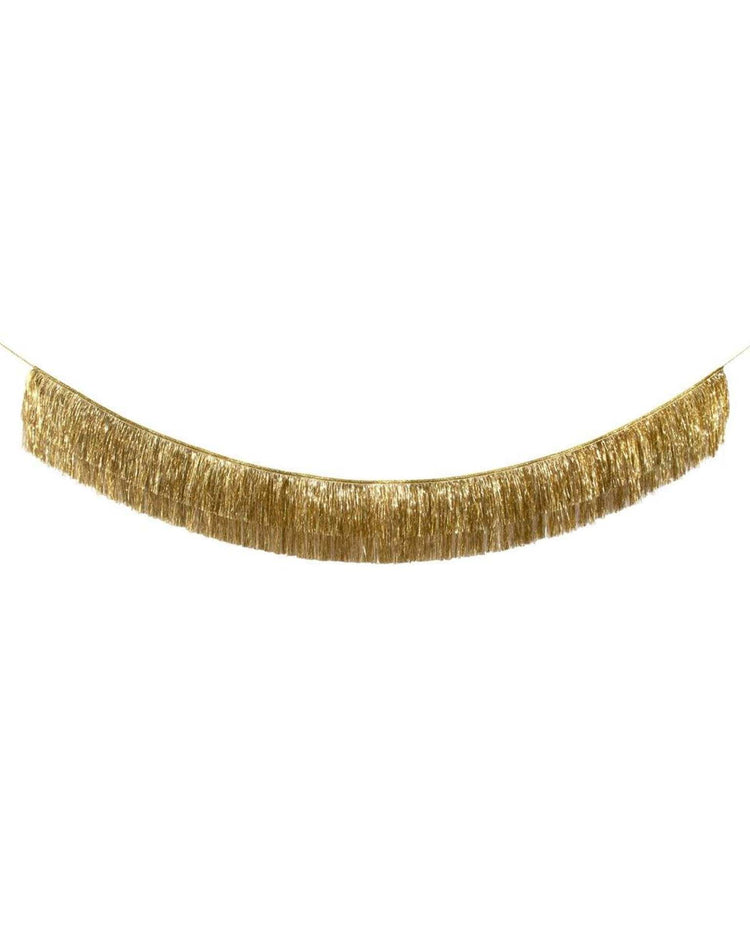tinsel fringe garland in gold