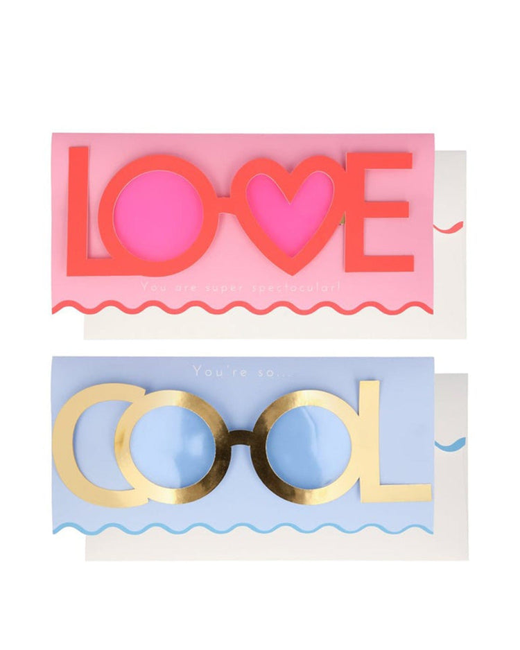 Little meri meri paper + party valentine's glasses cards