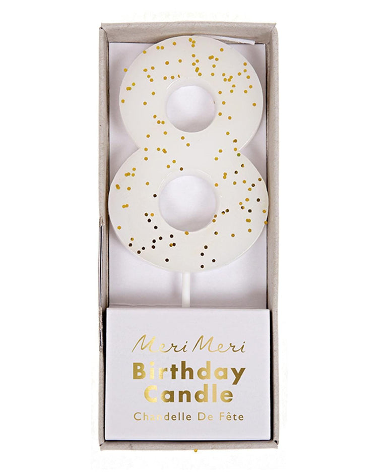 Little meri meri paper+party White #8 Candle