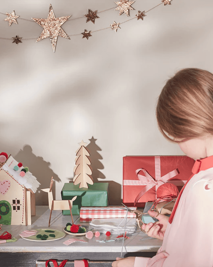 meri meri wooden embroidery gingerbread house kit play Little