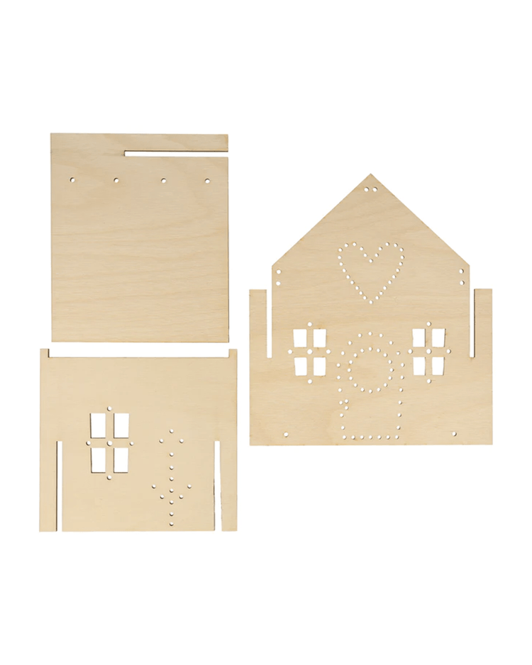 Little meri meri play wooden embroidery gingerbread house kit