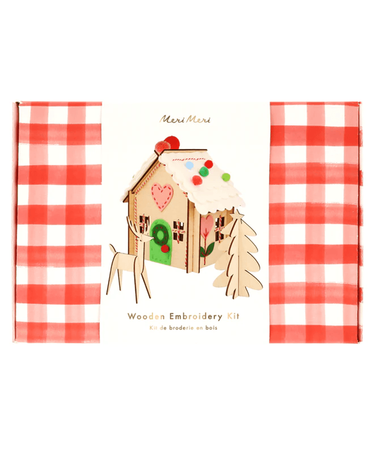 meri meri wooden embroidery gingerbread house kit play Little