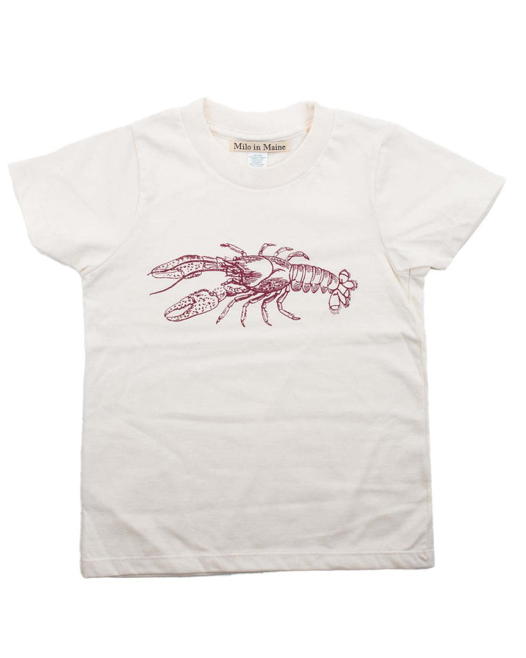 milo in maine lobster tee in natural + red kids Little