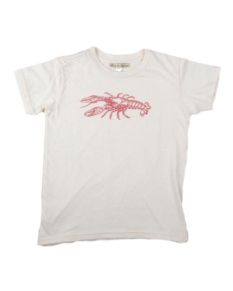 milo in maine lobster baby tee in natural + red baby Little