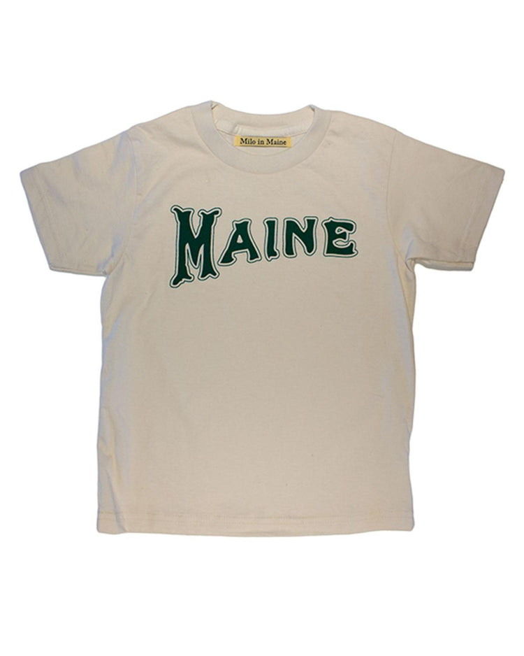 milo in maine maine baby tee in natural + green baby Little