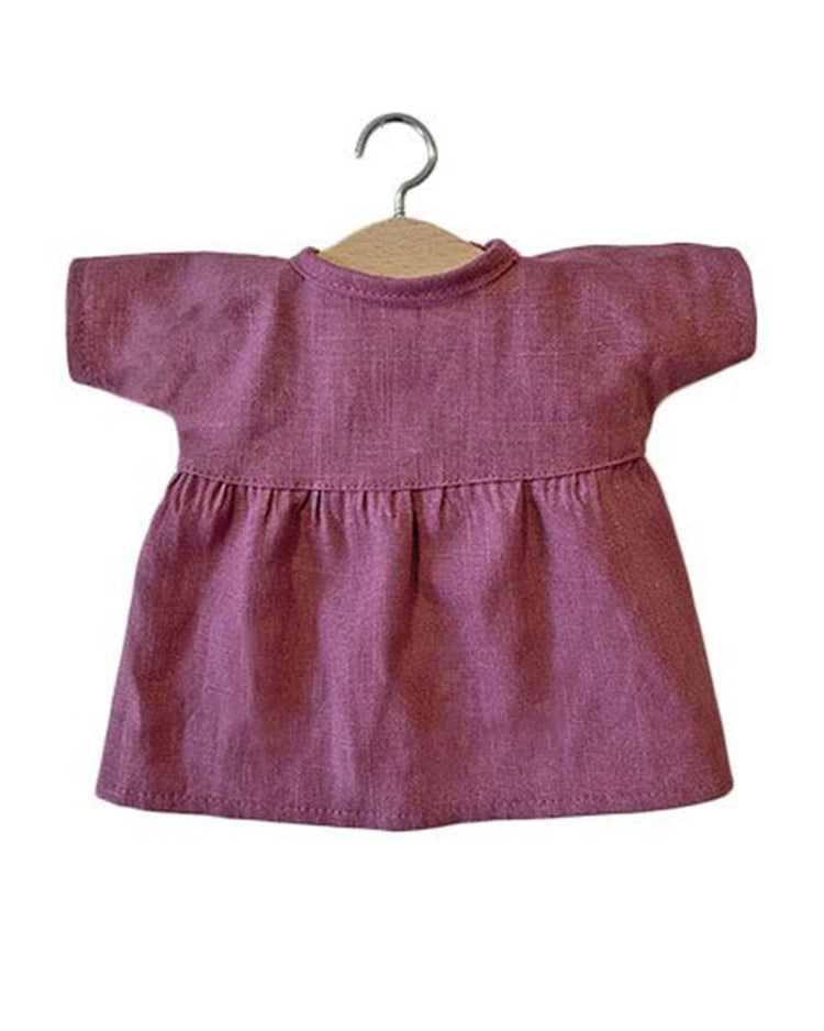 Little minikane play faustine linen dress in lie de vin