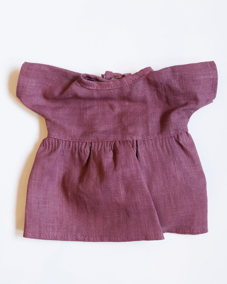 Little minikane play faustine linen dress in lie de vin