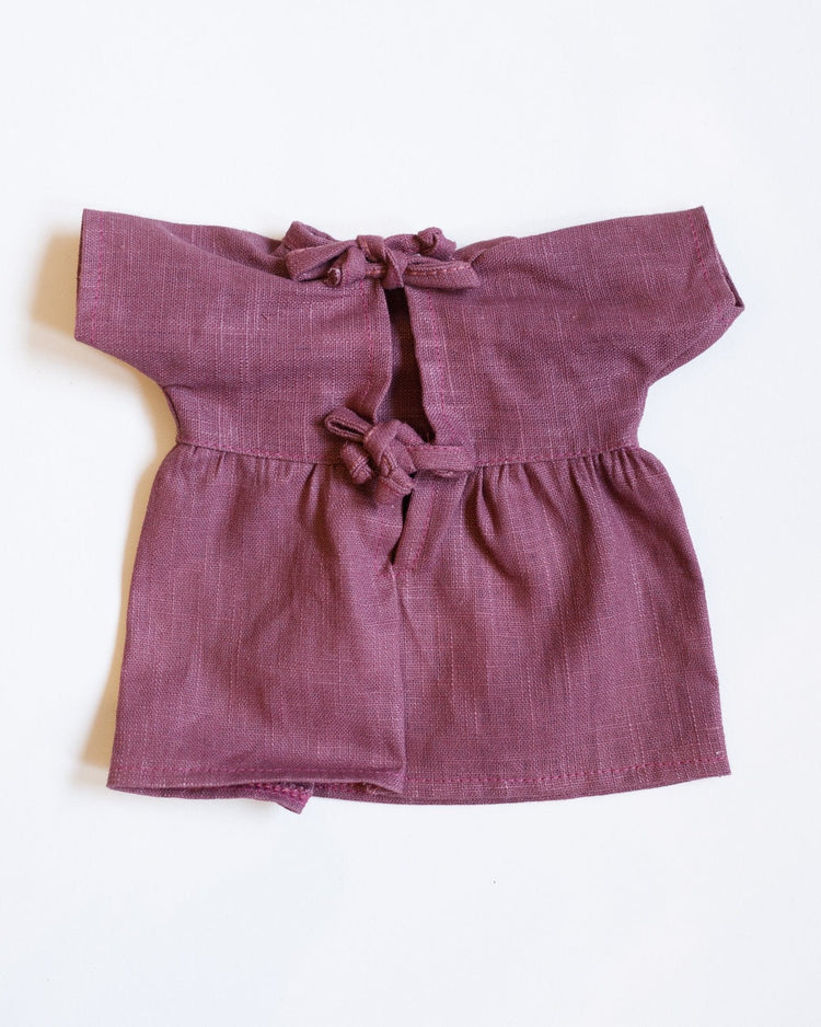 Little minikane play faustine linen dress in lie de vin