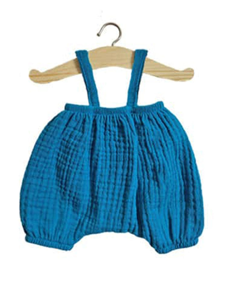 Little minikane play kim cotton gauze bloomer in bleu canard
