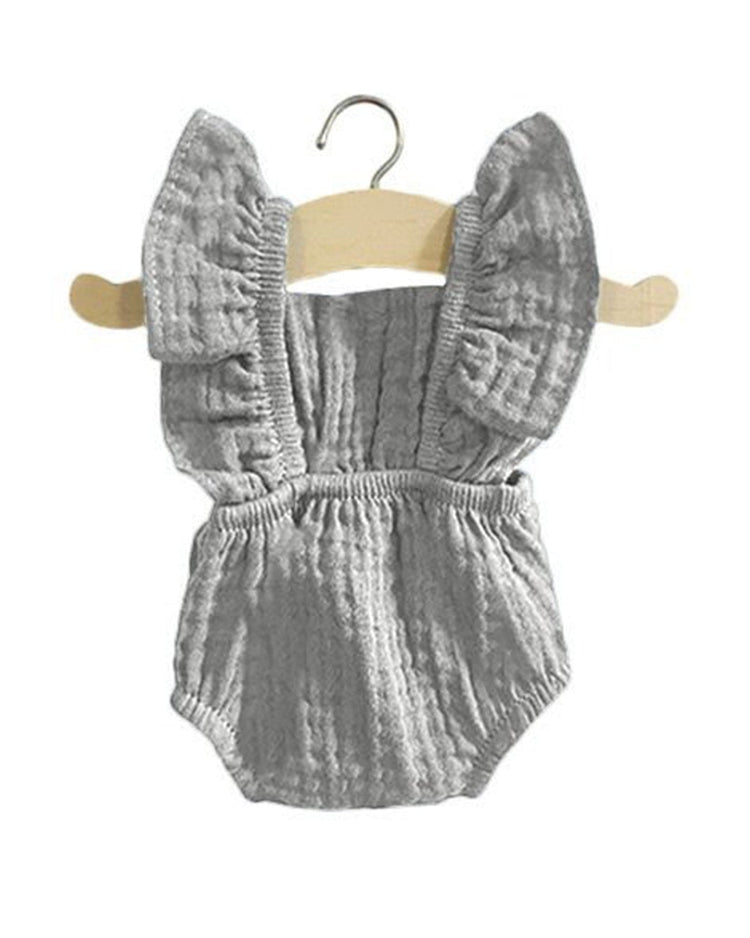 Little minikane play lou double gauze retro romper in gris perle
