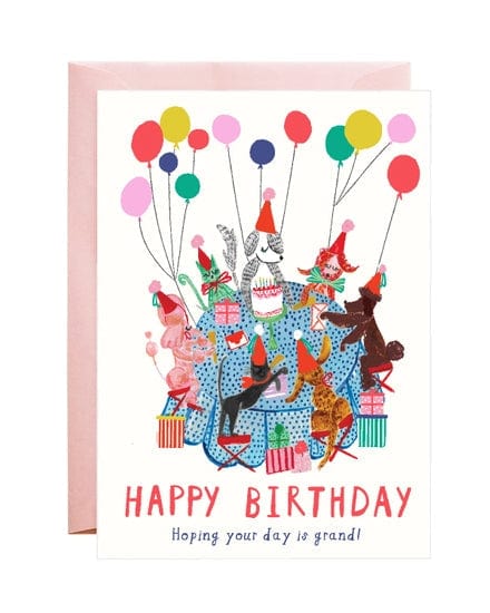 Little Mr. Boddington's Studio party dog party greeting card