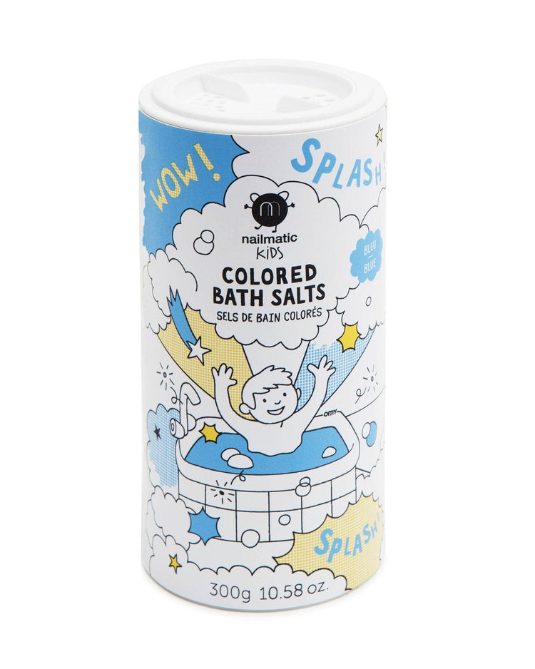 nailmatic colored bath salts in blue room Little