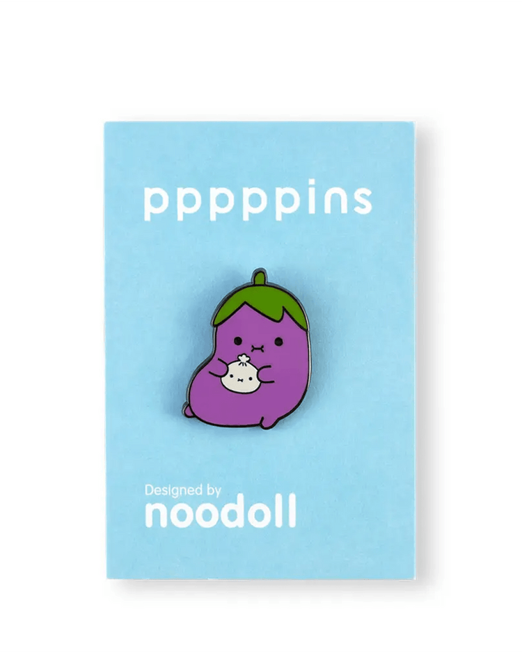 noodoll ricebaba aubergine enamel pin accessories Little
