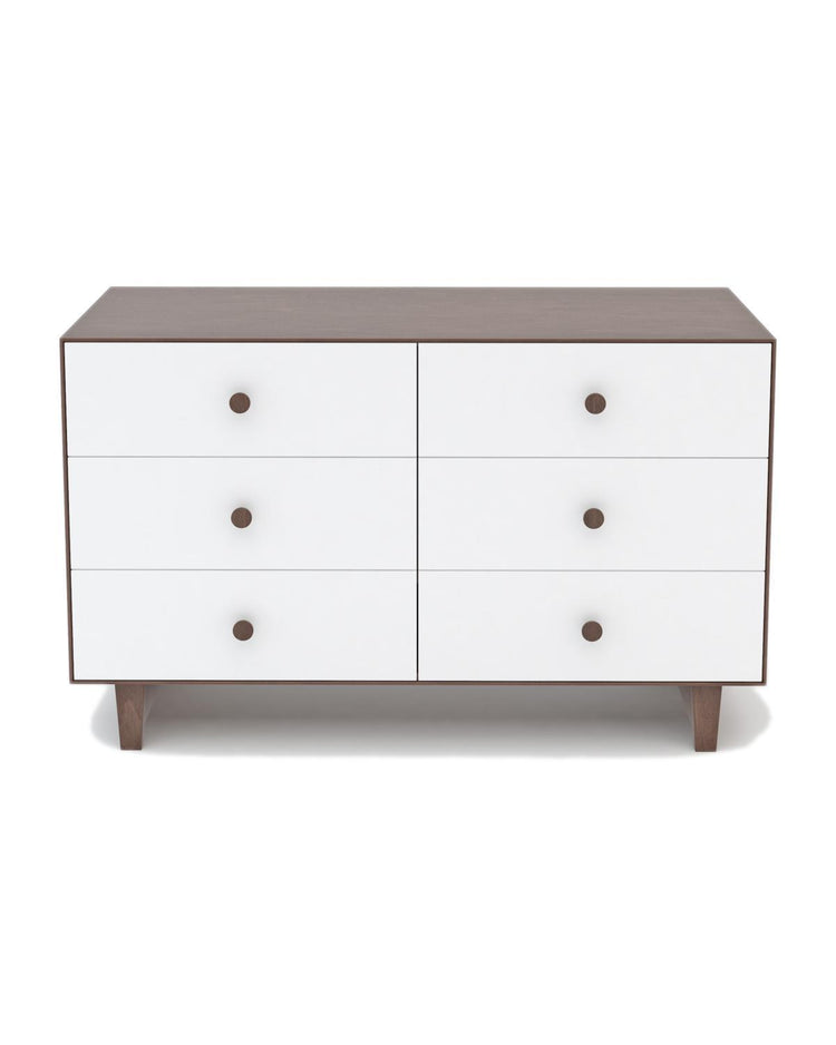 Little oeuf room Rhea 6 Drawer Dresser in Walnut + White