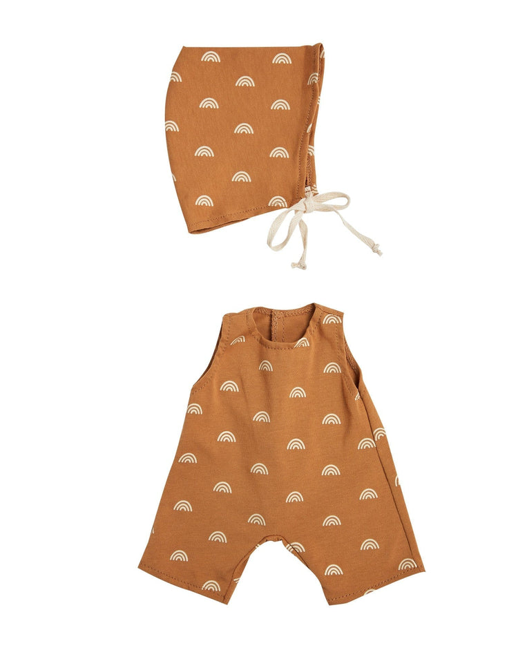 Little olli ella play dinkum rolo romper set in fawn