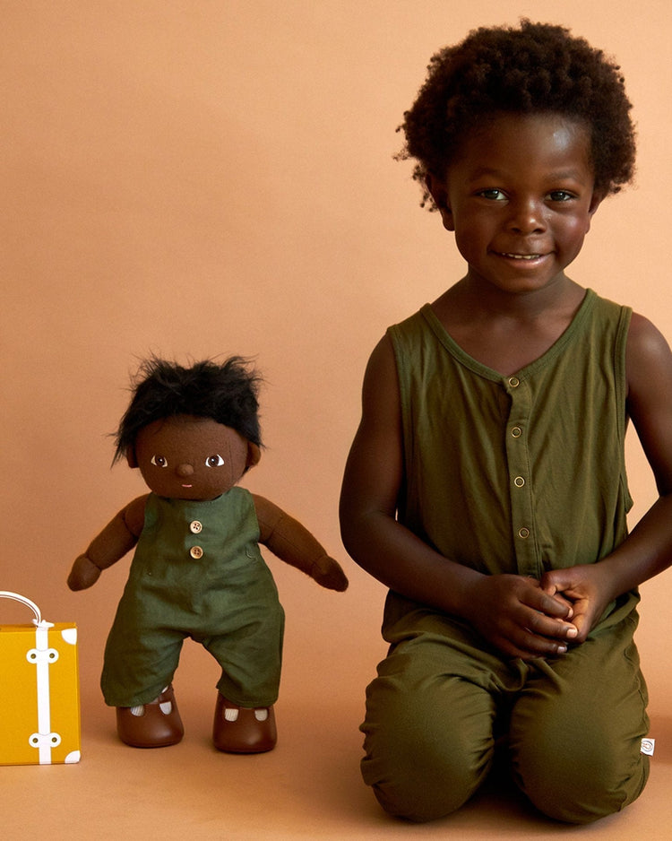Little olli ella usa play dinkum doll travel togs in mustard