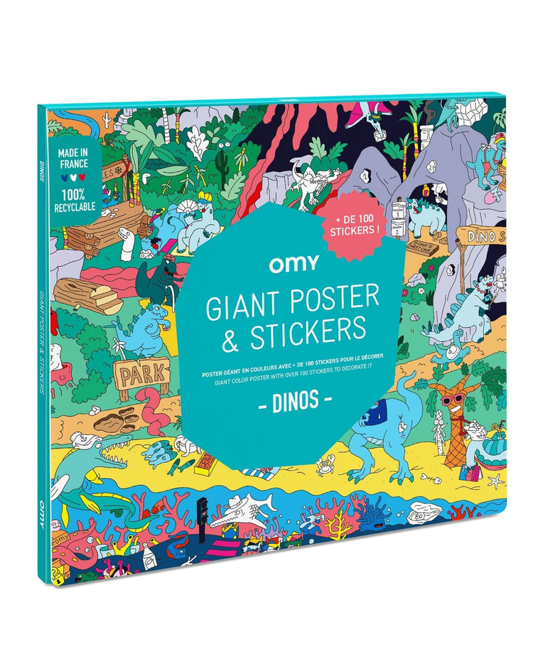 omy dino giant sticker poster play Little