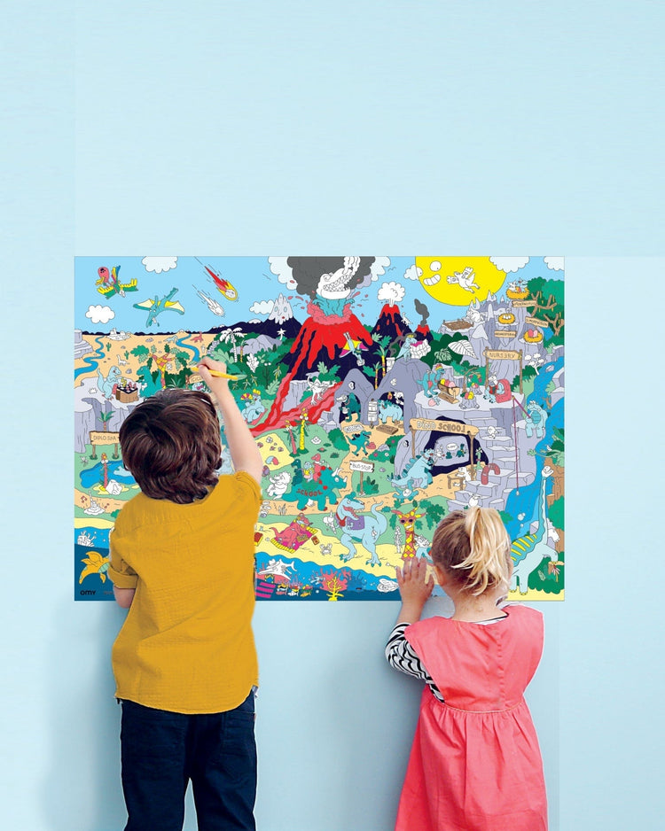 omy dino giant sticker poster play Little