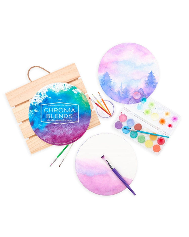 Little ooly play chroma blends circular watercolor paper pad