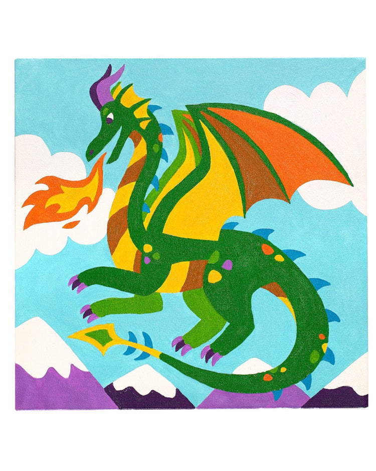 Little ooly play colorific canvas paint by number kit - fantastic dragon