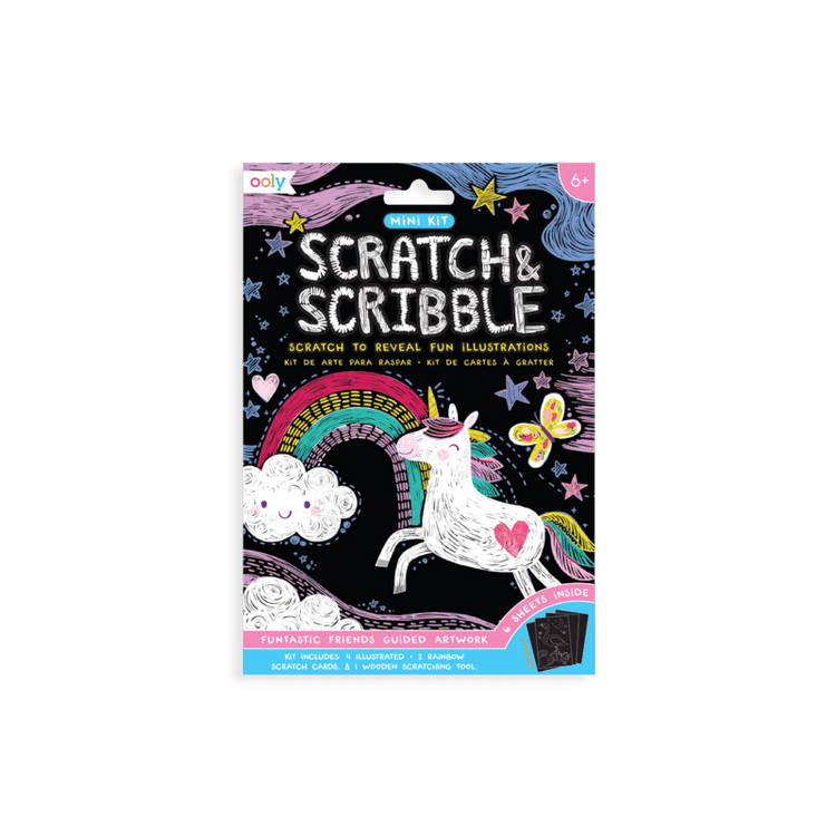 ooly Mini Scratch & Scribble Art Kit: Funtastic Friends - 7 Piece Set play Little