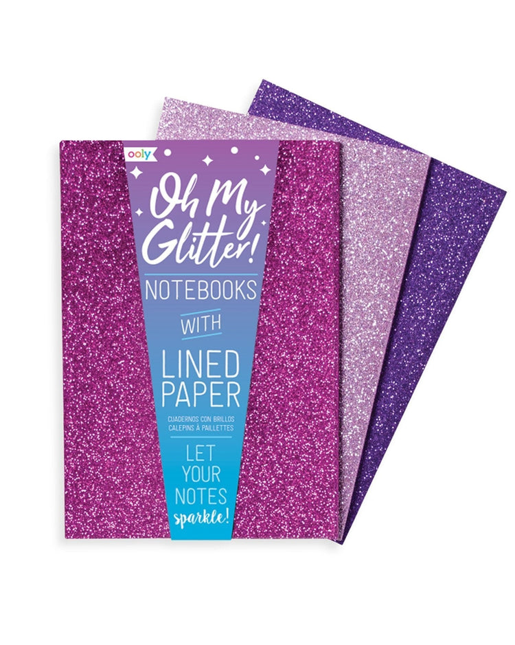 Little ooly play oh my glitter! notebooks in amethyst + rhodolite