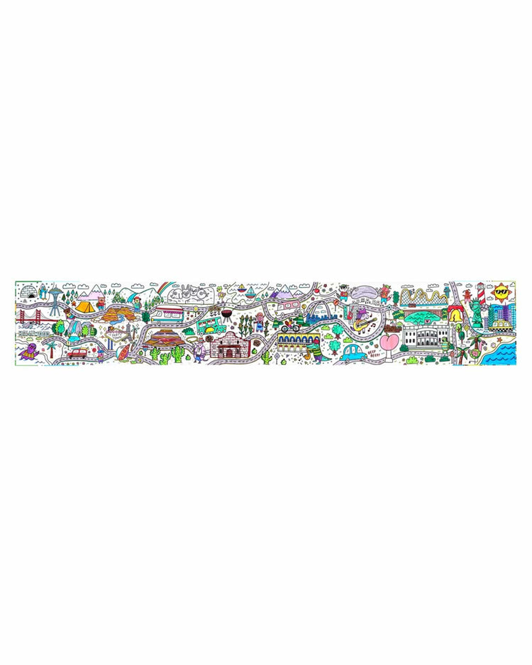 Little ooly play picturesque panorama coloring book - usa road trippin'