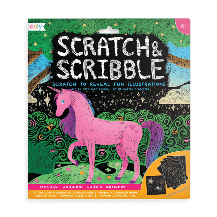 ooly Scratch & Scribble - Magical Unicorns - 10 Piece Set play Little