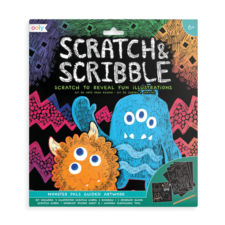 ooly Scratch & Scribble - Monster Pals - 10 Piece Set play Little