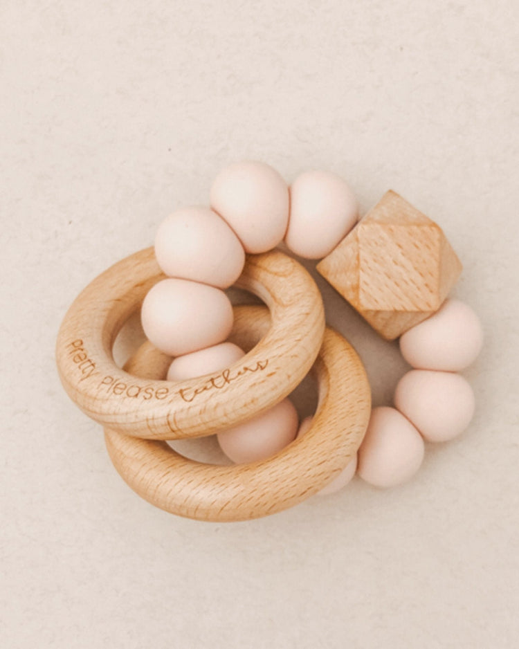 Little pretty please teethers baby accessories sawyer xl teething rattle in mahogany rose